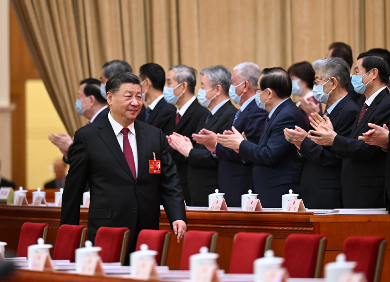 3月5日，第十四屆全國人民代表大會第一次會議在北京人民大會堂開幕。這是習近平步入會場。.jpg
